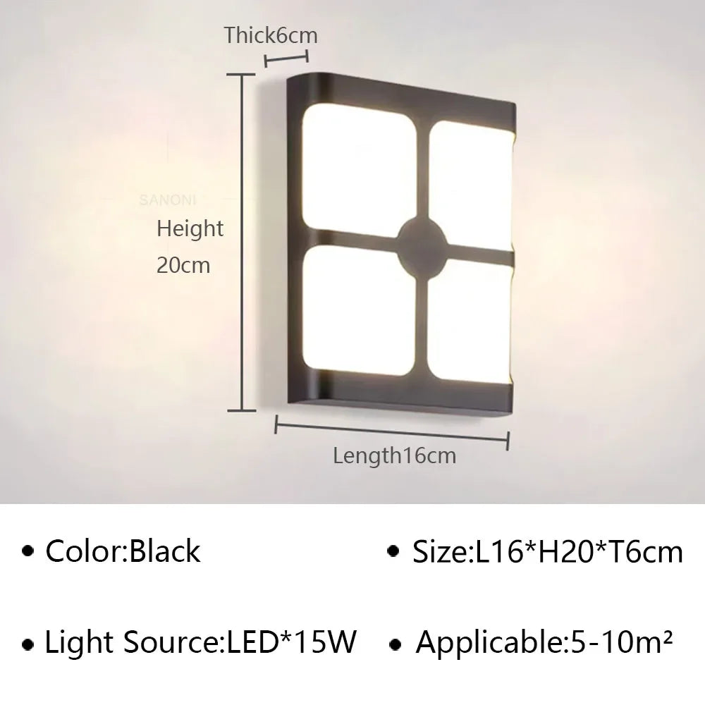 DINDALLED LED Wall Lamp Waterproof IP65 For Garden Aisle Balcony Entryway Wall Sconce Home Decor Light Fixture Luster
