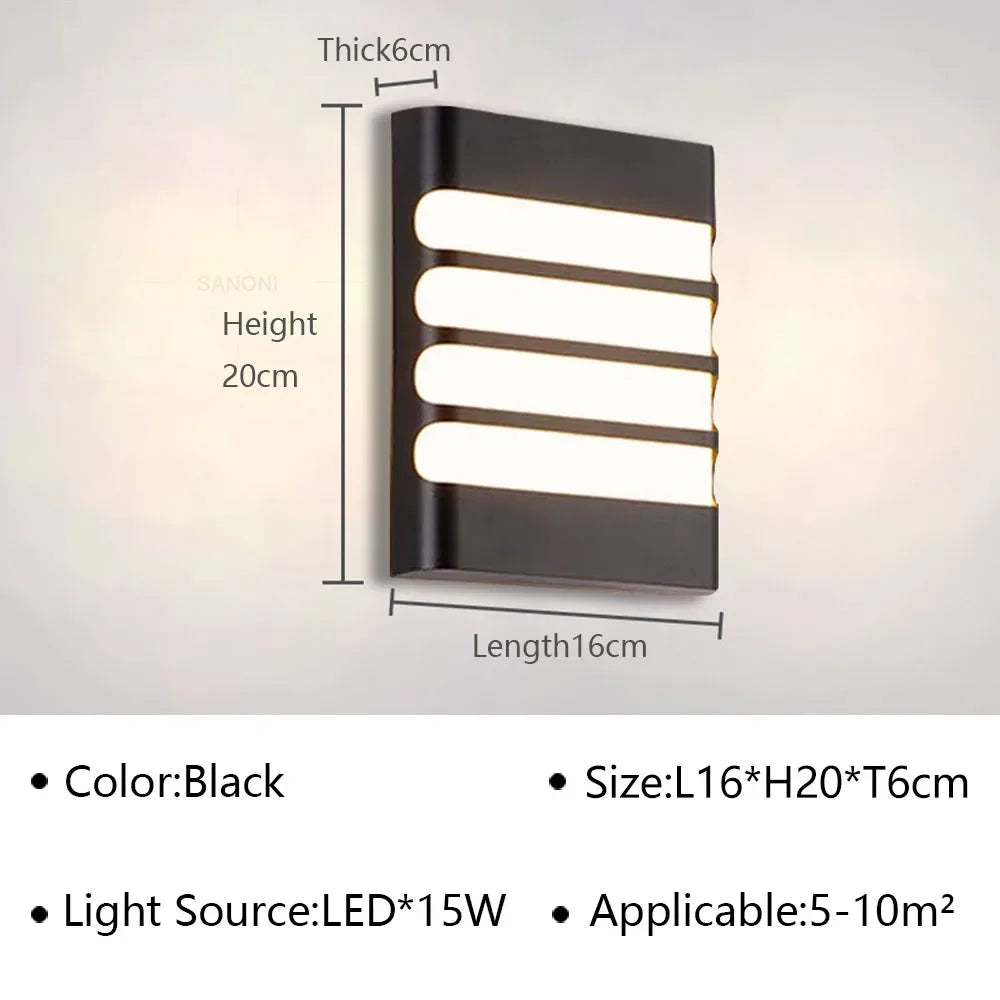DINDALLED LED Wall Lamp Waterproof IP65 For Garden Aisle Balcony Entryway Wall Sconce Home Decor Light Fixture Luster