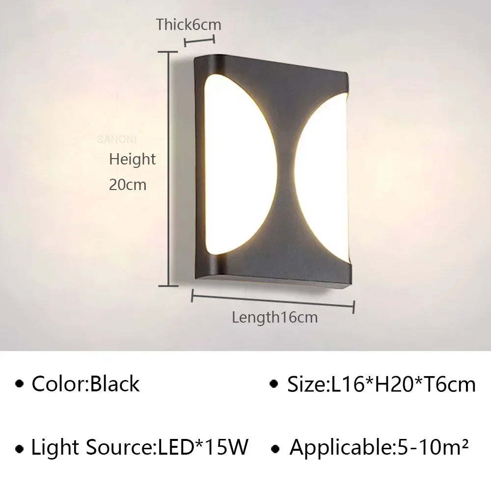 DINDALLED LED Wall Lamp Waterproof IP65 For Garden Aisle Balcony Entryway Wall Sconce Home Decor Light Fixture Luster