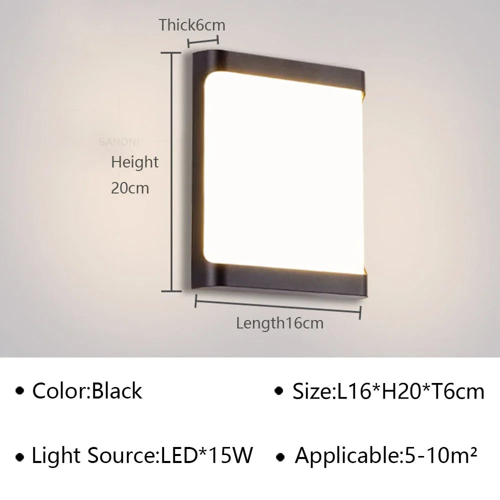 DINDALLED LED Wall Lamp Waterproof IP65 For Garden Aisle Balcony Entryway Wall Sconce Home Decor Light Fixture Luster